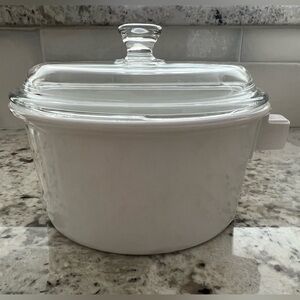 Princess House White Casserole Dish with glass lid 1 1/2 qt.